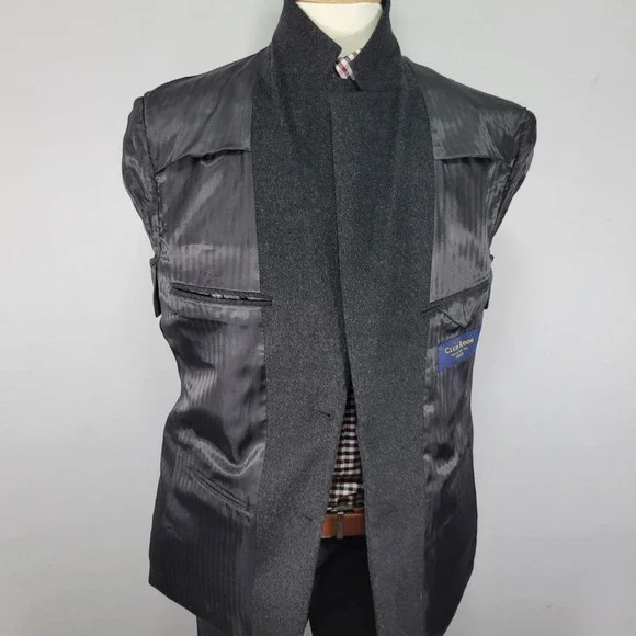 Club Room Men's Sport Coat Blazer Two Button Flannel Silk Wool Cashmere 42S